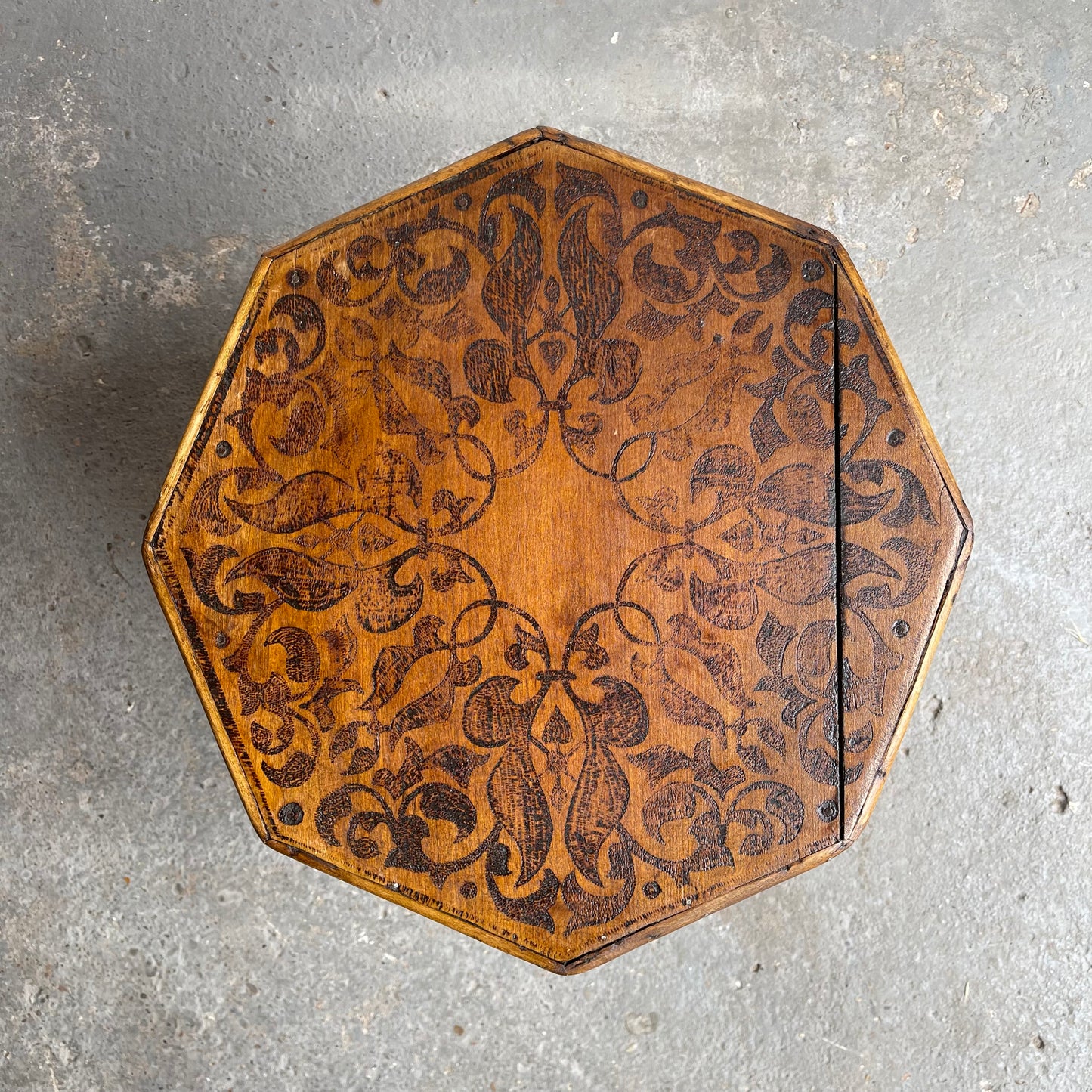 Victorian Pokerwork Table - #1708