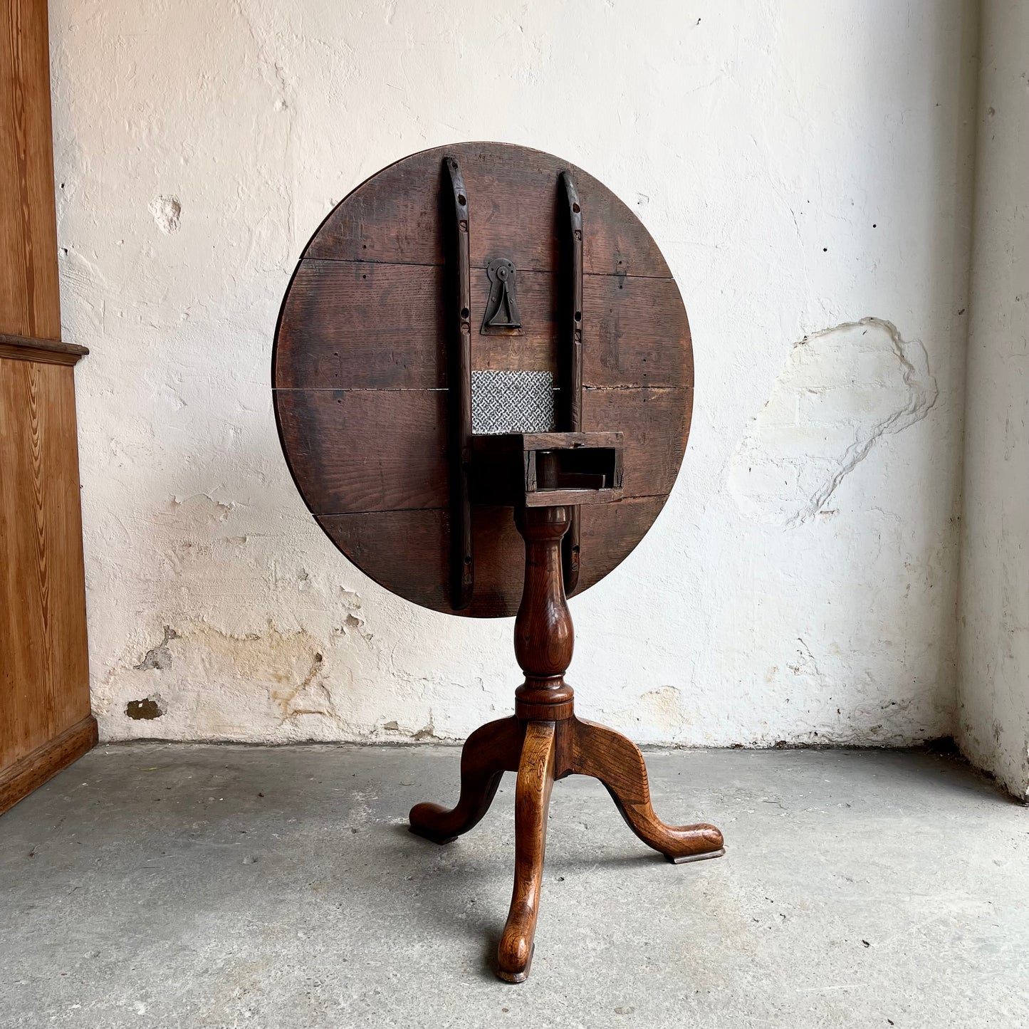 Antique Oak Tilt Top Table -#1615