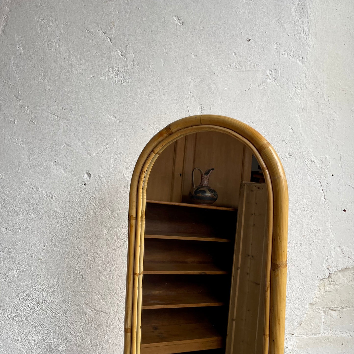Vintage Freestanding Bamboo Mirror - #1798