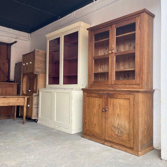 Pitch Pine Glazed Cupboard - #2053