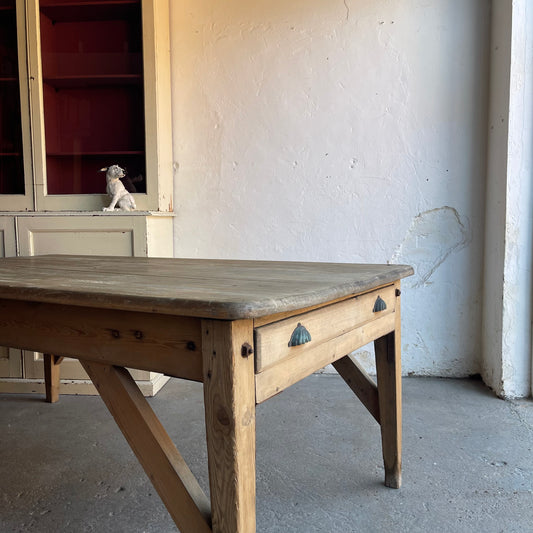 Antique Pine Farmhouse Table - #2040