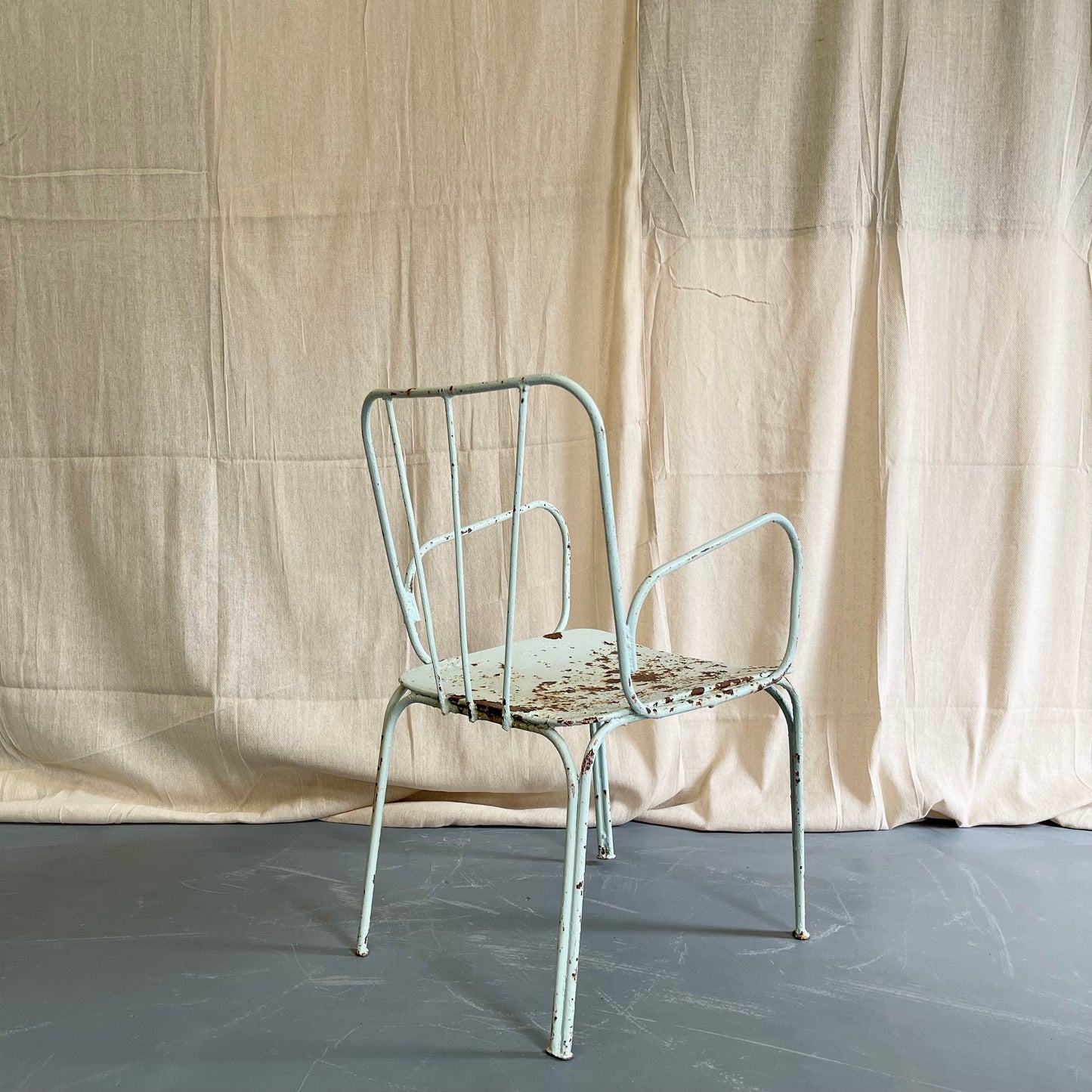Antique Painted Iron Armchairs - #2195