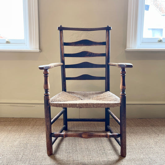 Antique Ladder Back Armchair -#1561