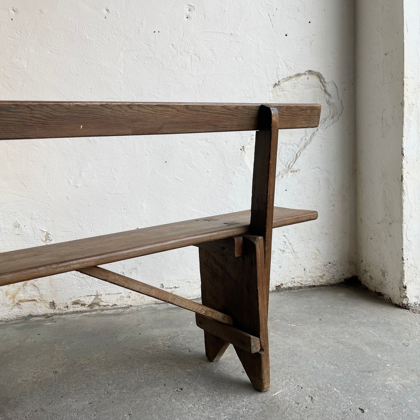 Antique Pine Waiting Bench - #2055