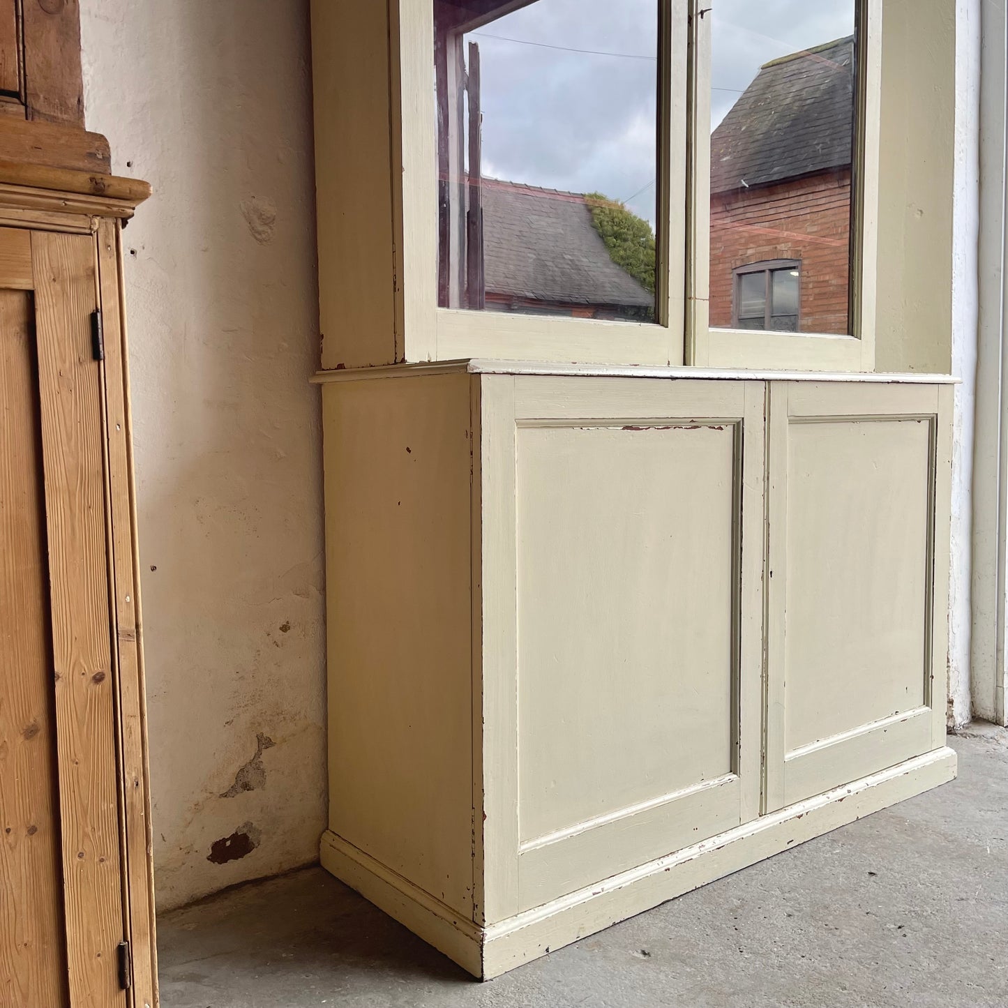 Antique Painted Glazed Cupboard - #1929