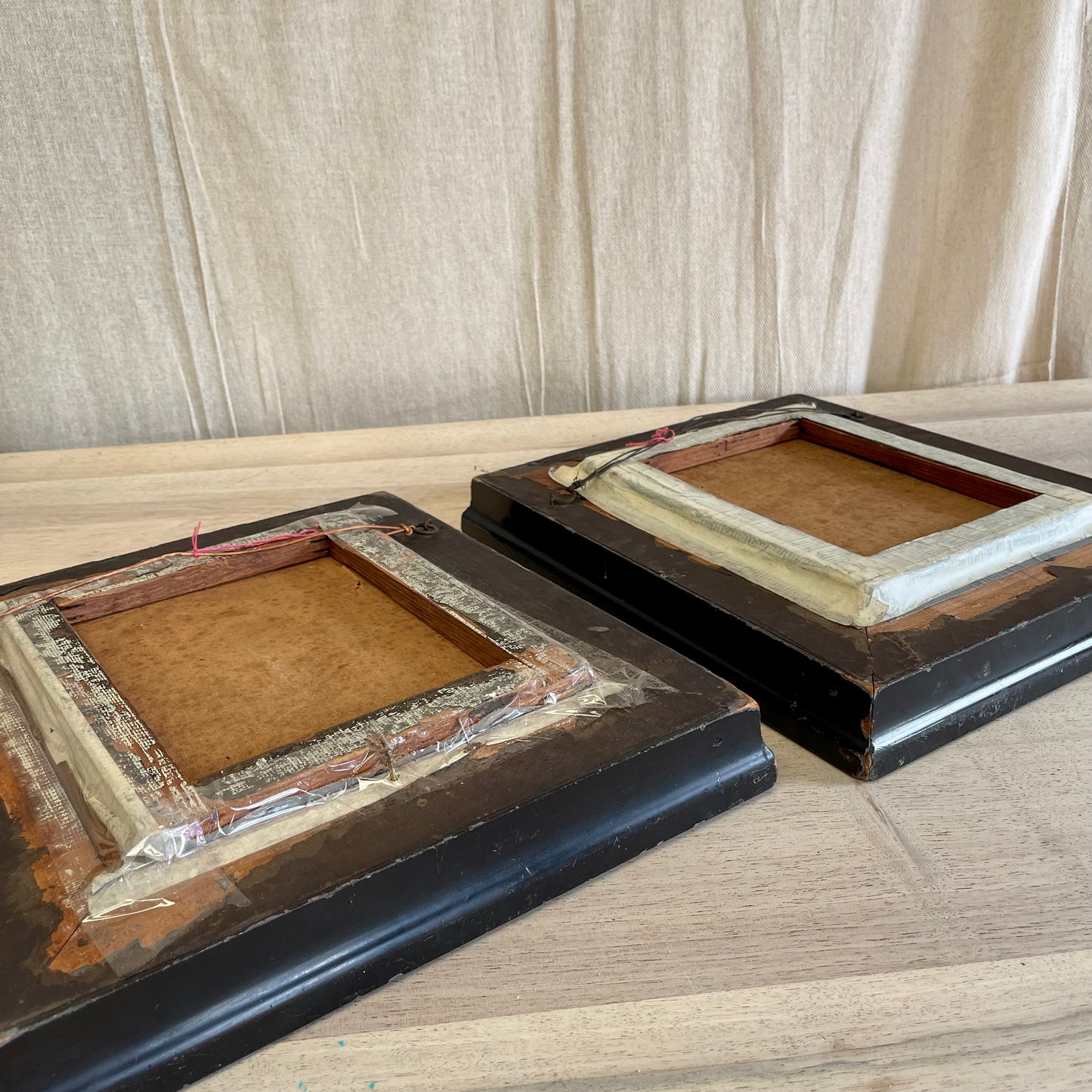 Pair Of Framed Antique Oil Paintings - #2250