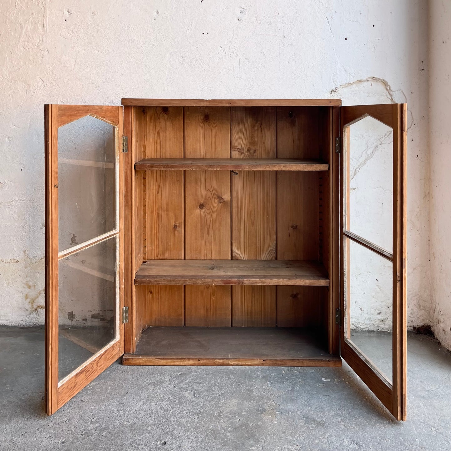 Antique Pine Glazed Cabinet - #2117
