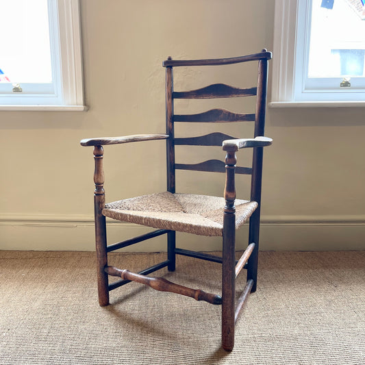 Antique Ladder Back Armchair -#1561
