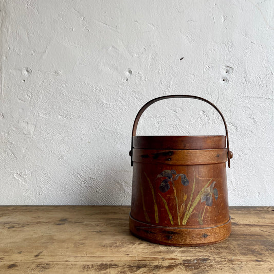 Vintage Hand Painted Firkin Bucket - #1997