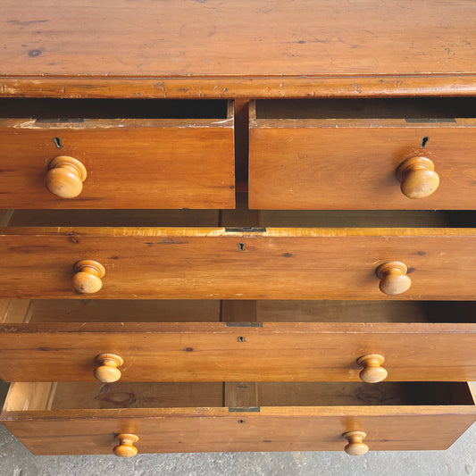 Antique Pine Chest Of Drawers - #2086