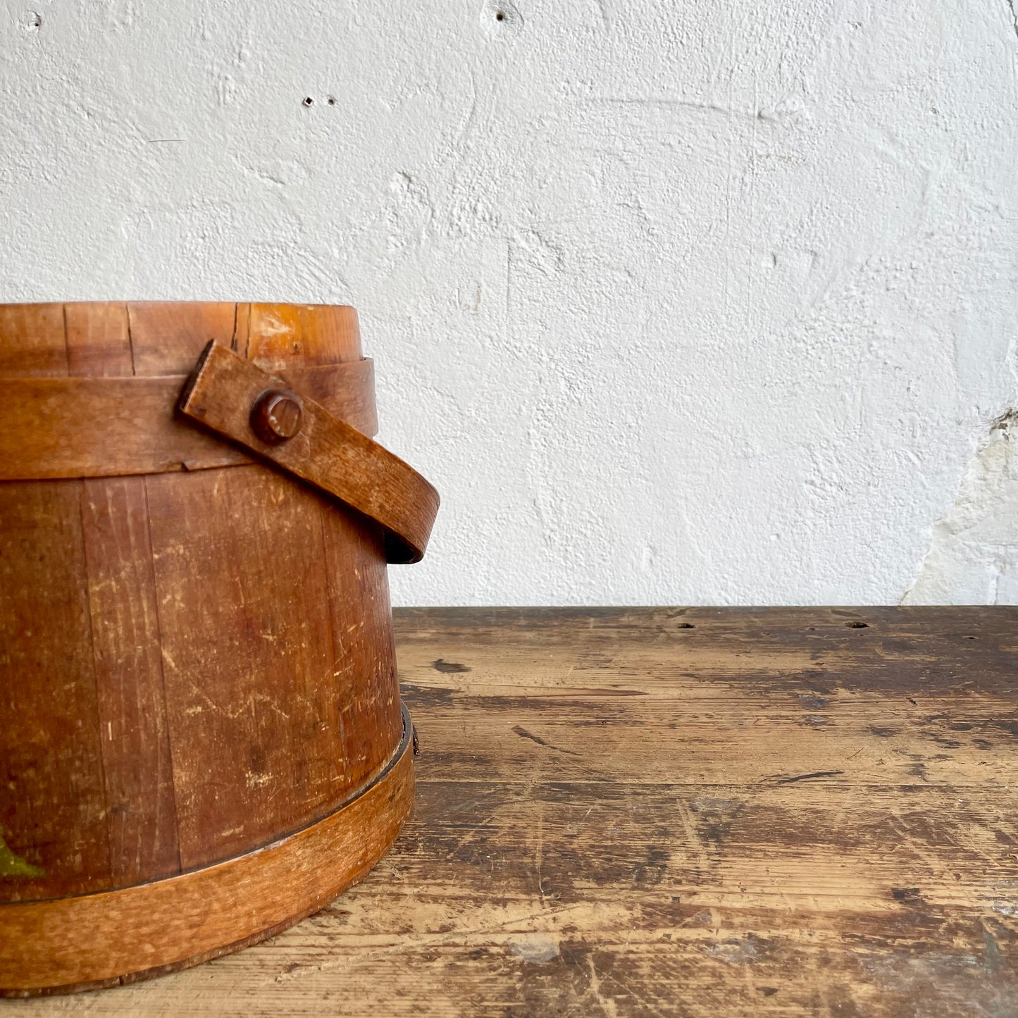 Vintage Hand Painted Firkin Bucket - #1997