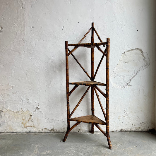 Antique Bamboo Corner Stand - #1717