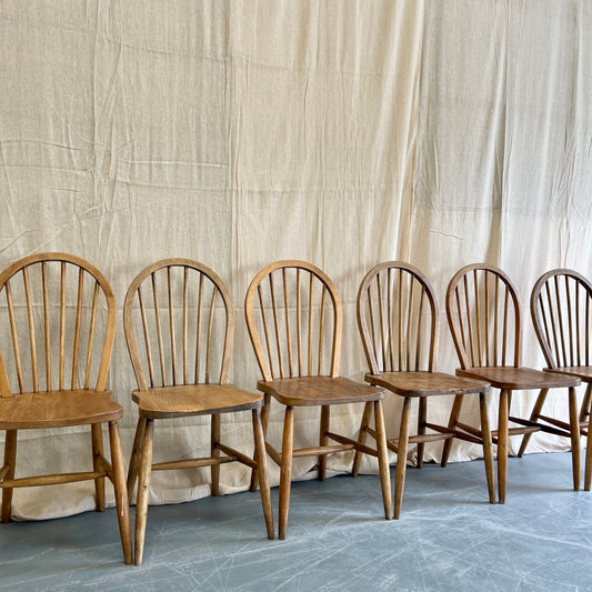 Set of Six Antique Farmhouse Chairs - #2336