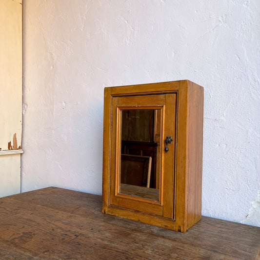 Antique Pine Mirrored Cupboard - #2033