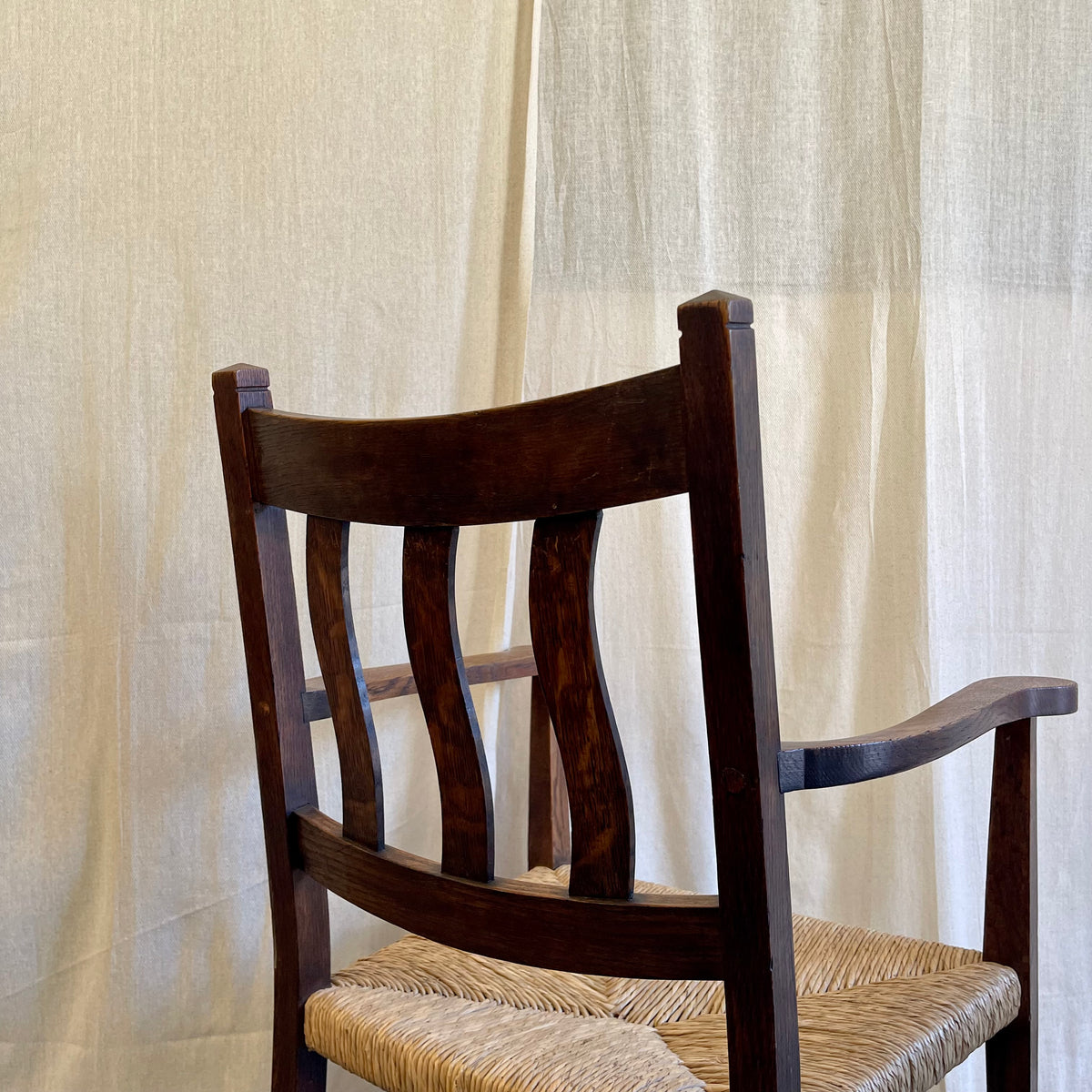 Oak + Rush Seat Armchair - #2254