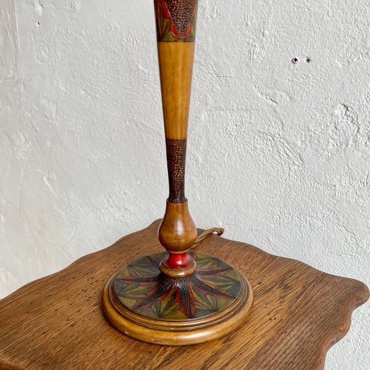 Vintage Painted Wooden Lamp - #1776