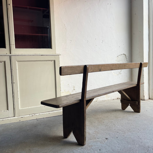 Antique Pine Waiting Bench - #2056