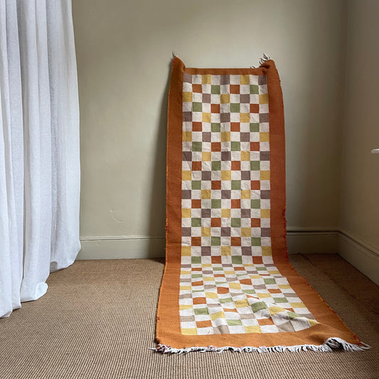 Vintage Checkered Wool Runner - #1955