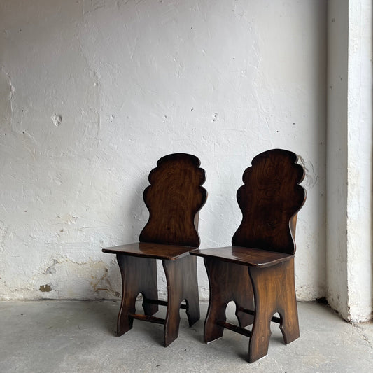 Set Of Six Vintage Elm Chairs - #2106