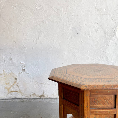 Anglo Indian Brass Inlay Table - #1543