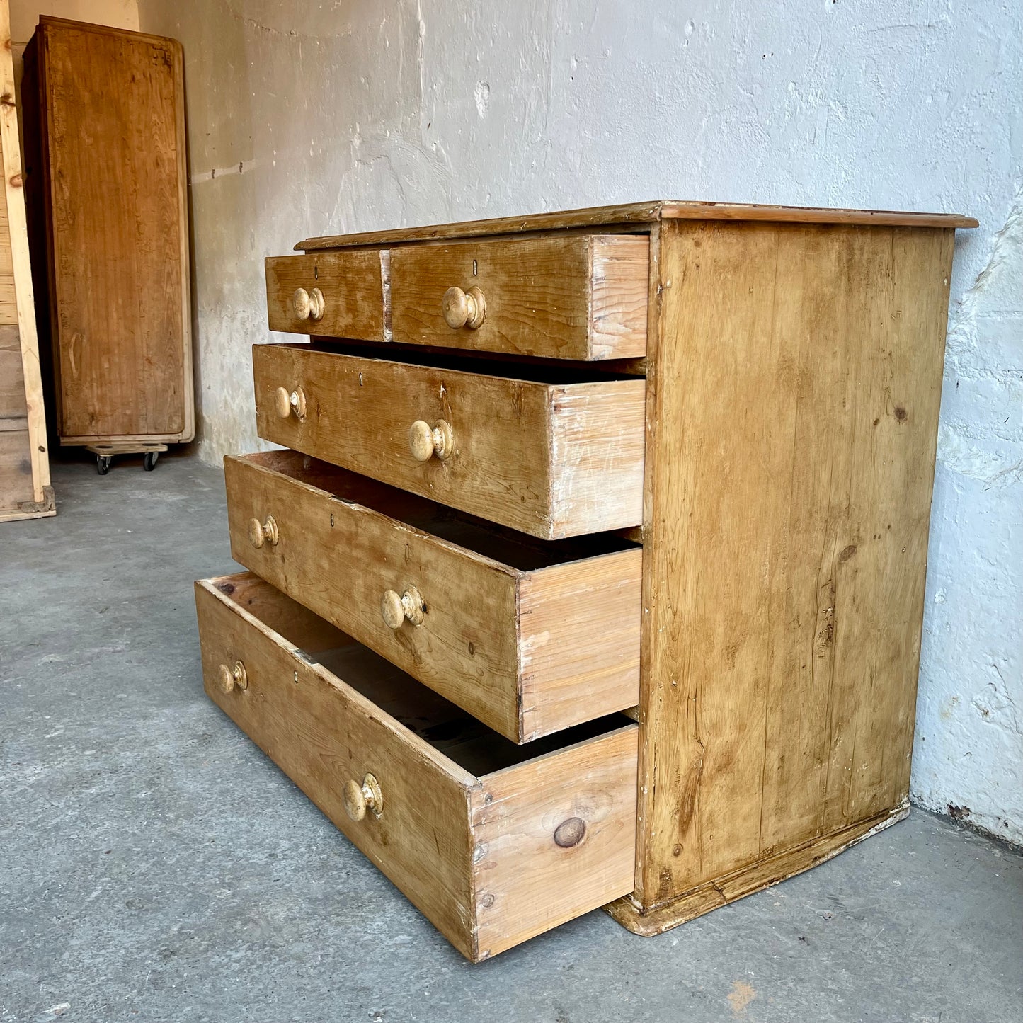 Antique Pine Chest Of Drawers - #1879