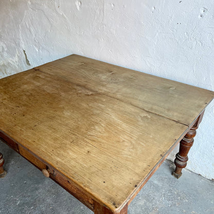 Antique Pine Farmhouse Table - #1876
