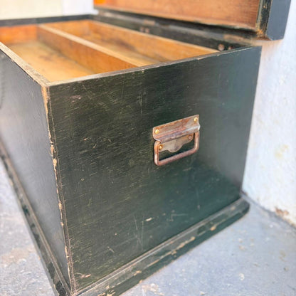 Vintage Pine Painted Toolbox - #1998