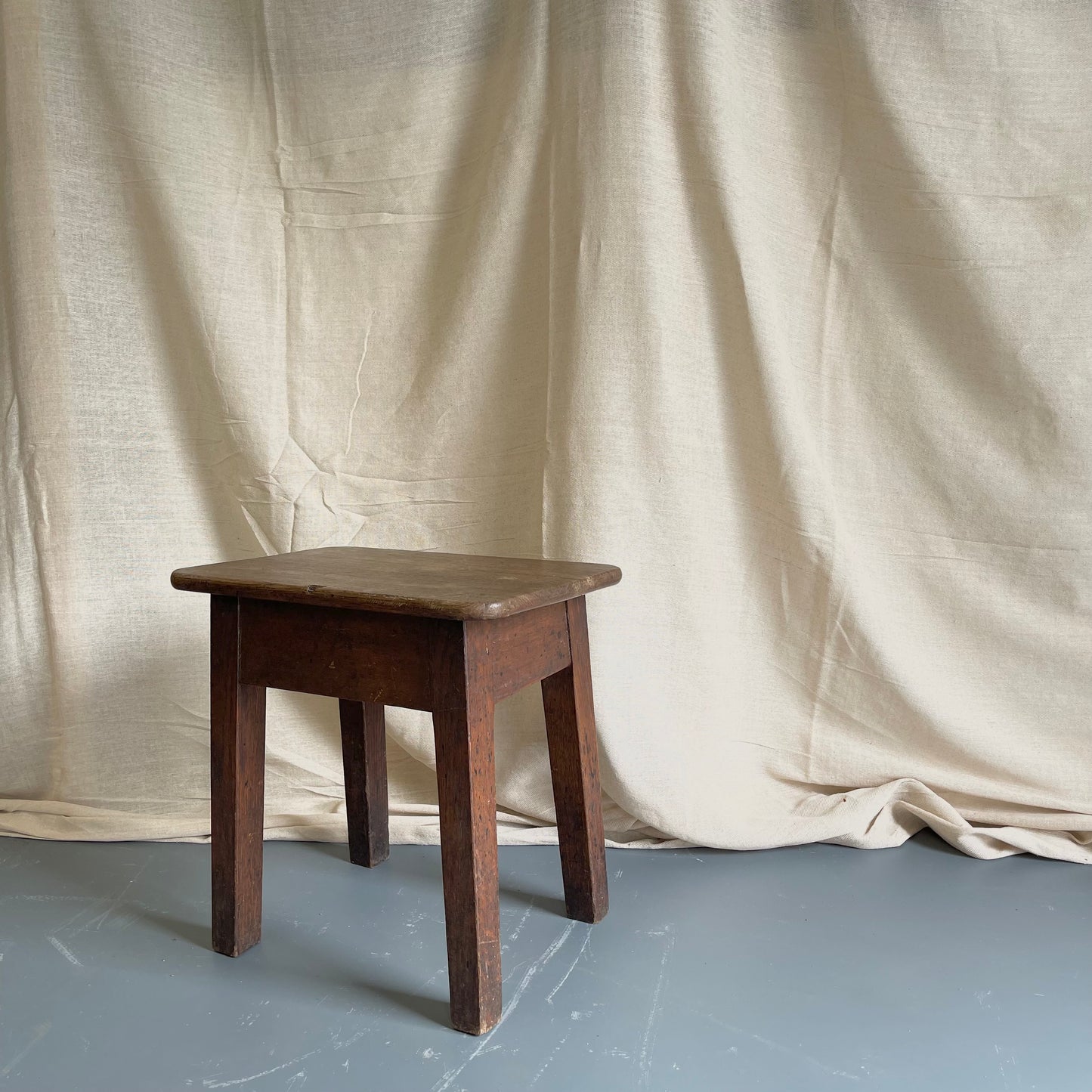 Vintage Oak Stool/Side Table - #2175