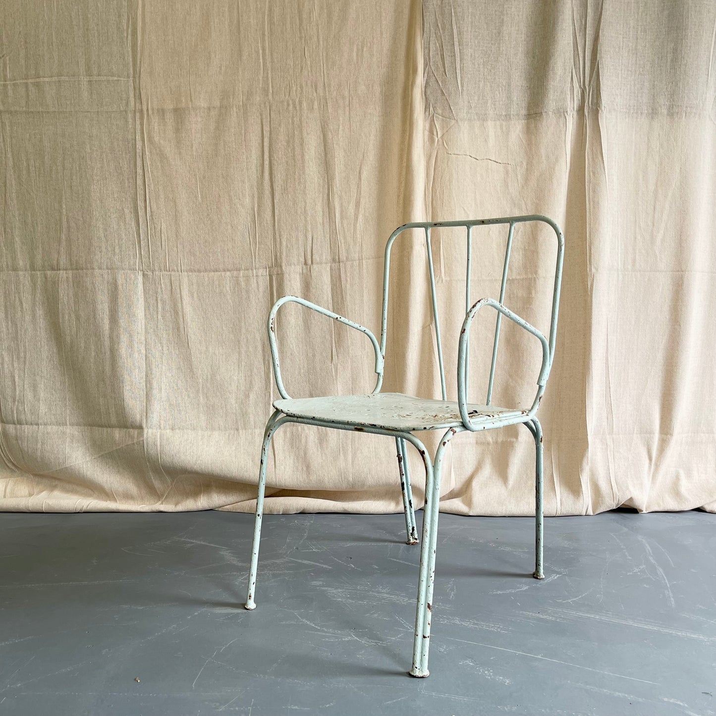 Antique Painted Iron Armchairs - #2195