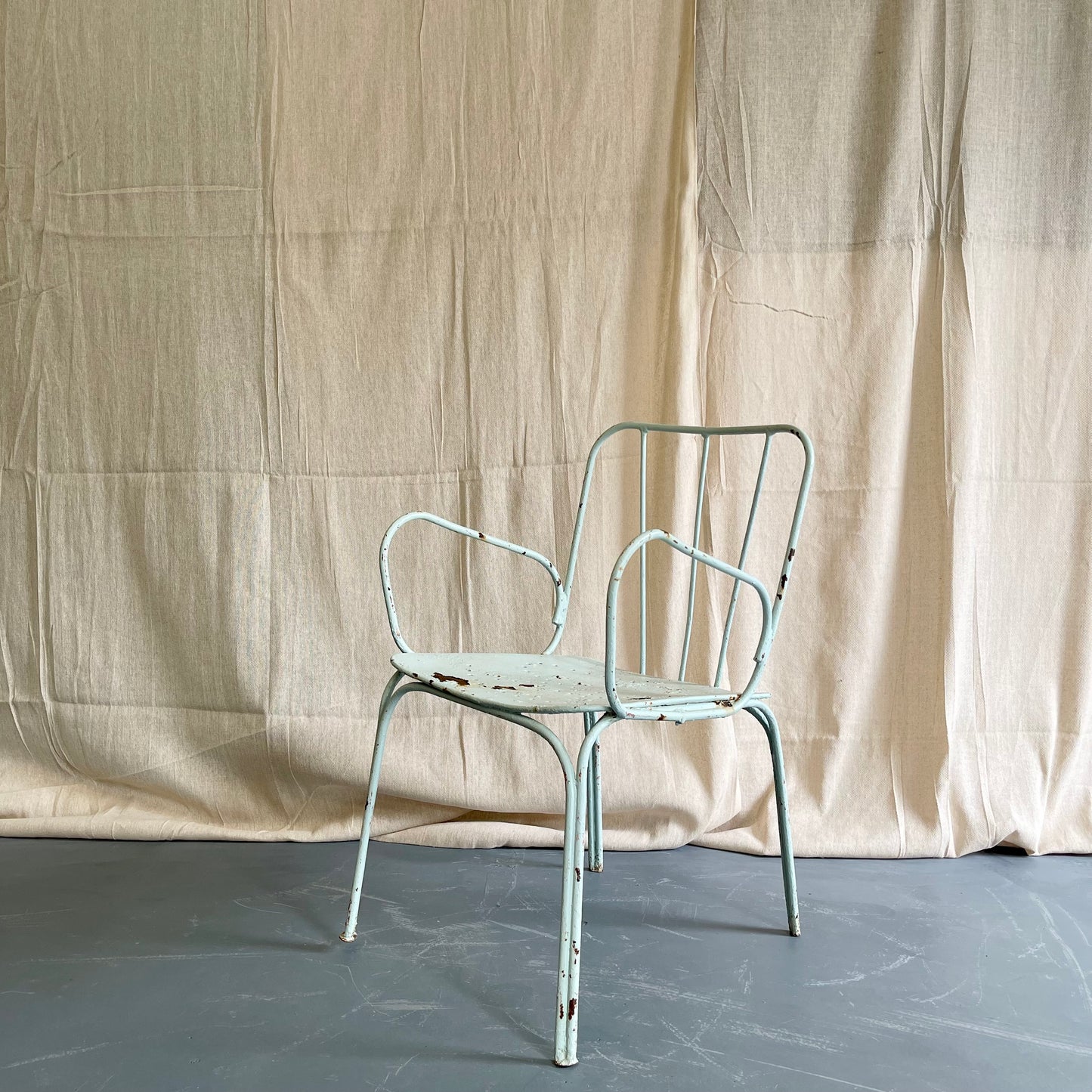 Antique Painted Iron Armchairs - #2195