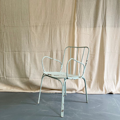 Antique Painted Iron Armchairs - #2195