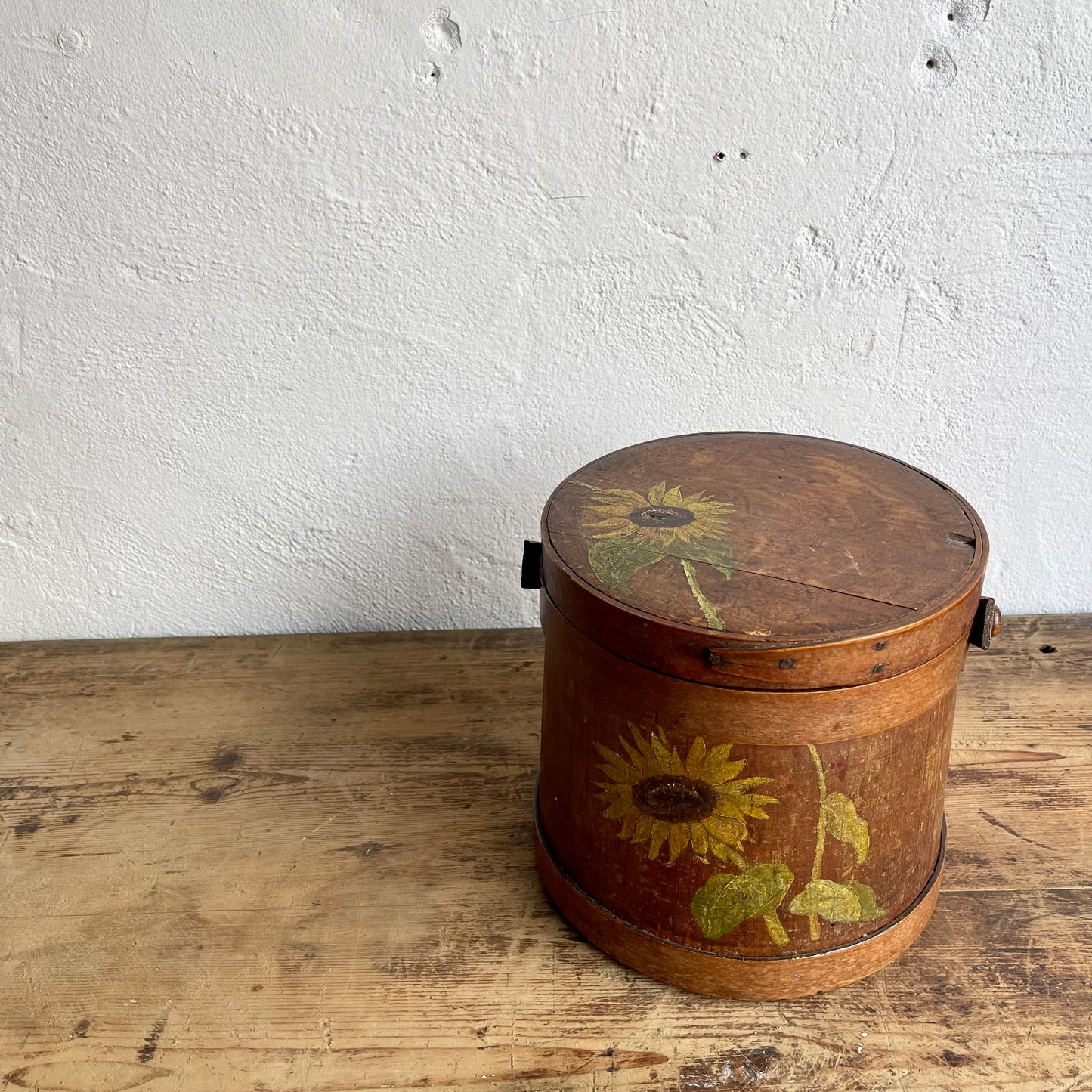 Vintage Hand Painted Firkin Bucket - #1997