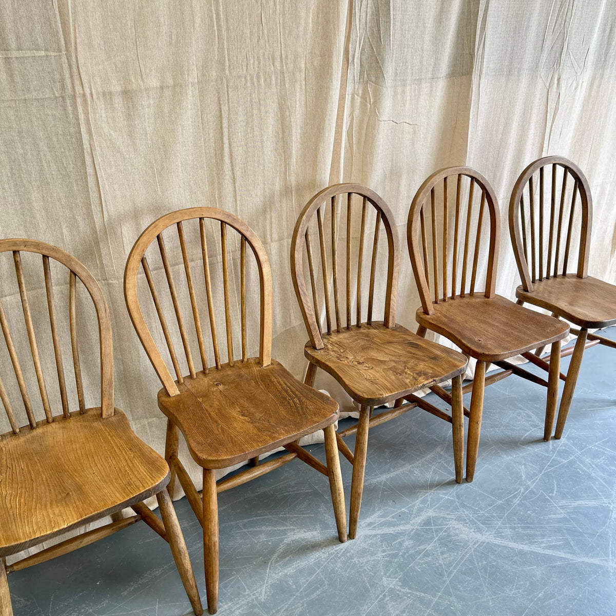 Set of Six Antique Farmhouse Chairs - #2336