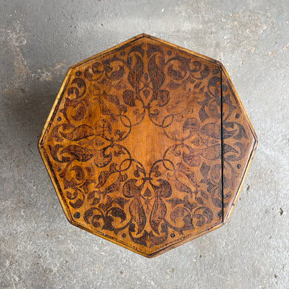 Victorian Pokerwork Table - #1708