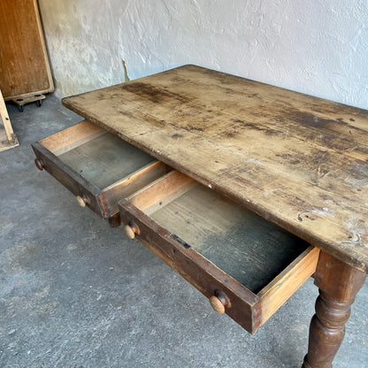 Antique Victorian Scrub Top Table - #1874