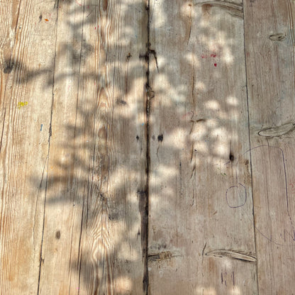 Antique Pine Table + Bench Set - #1407