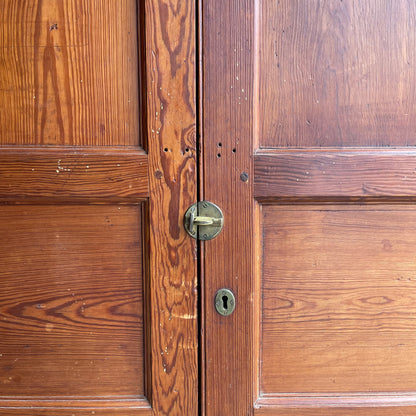 Antique Pitch Pine School Cupboard - #1982