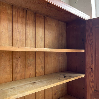 Antique Pitch Pine School Cupboard - #1982