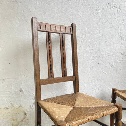 Set of Two Oak Rush Chairs - #1992