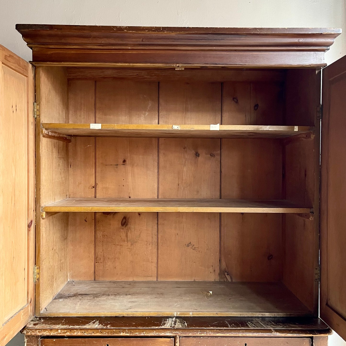 Antique Pine Linen Cupboard - #1892