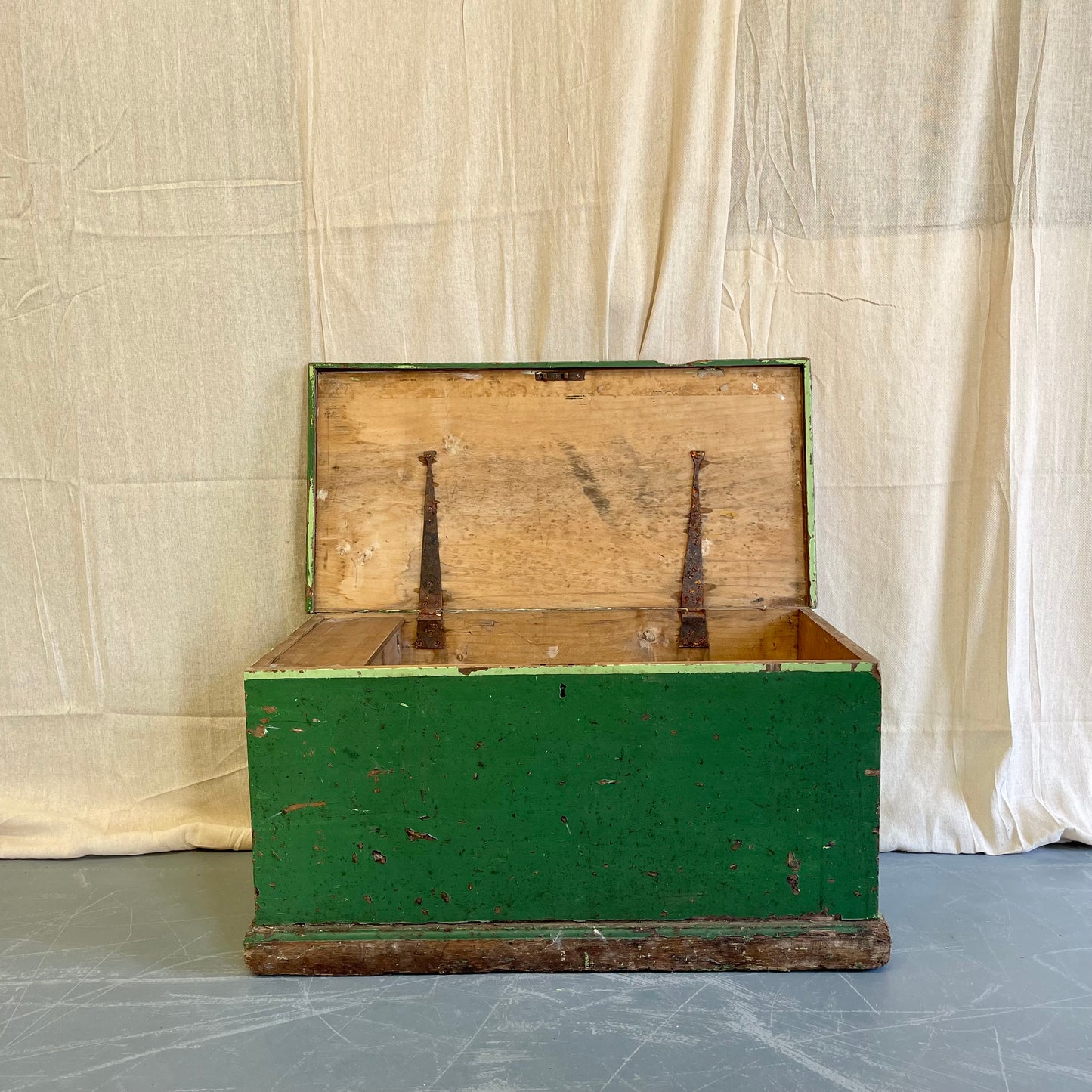 Antique Pine Painted Blanket Box - #2320