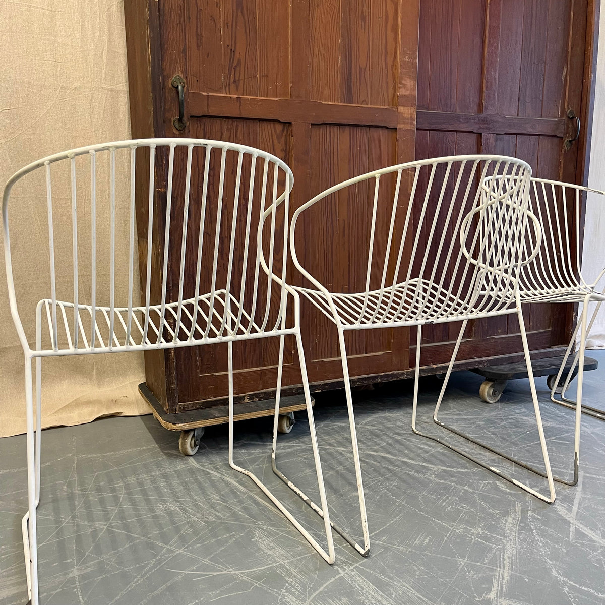 Set of Four Metal Painted Chairs - #2403