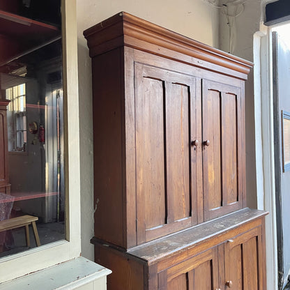 Pitch Pine School Cupboard - #1925a