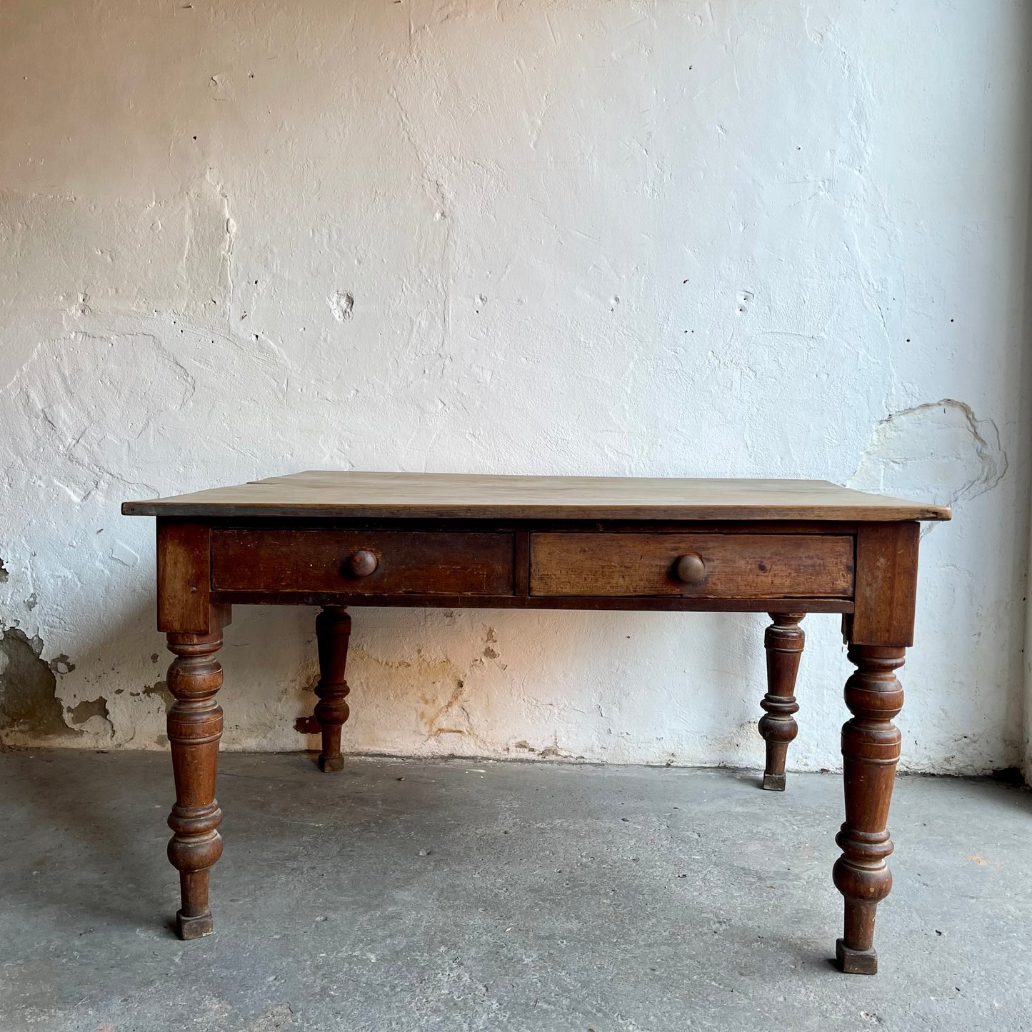 Antique Pine Farmhouse Table - #1876