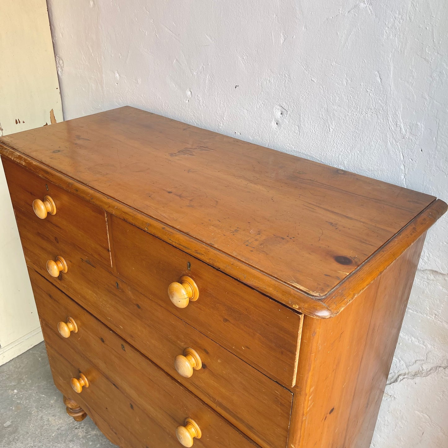 Antique Pine Chest Of Drawers - #2086
