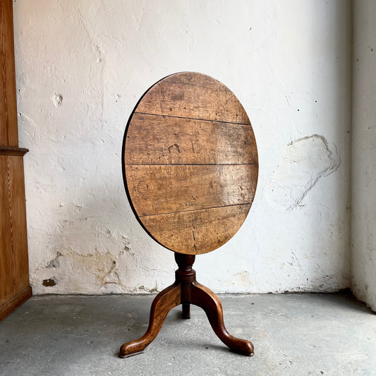 Antique Oak Tilt Top Table -#1615