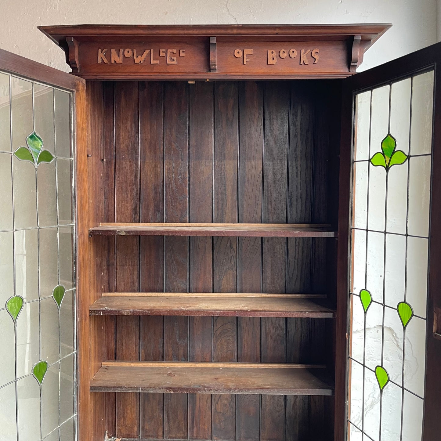 Antique Oak Arts + Crafts Bookcase - #1828