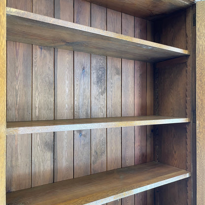 Antique Oak Glazed Cabinet- #2330