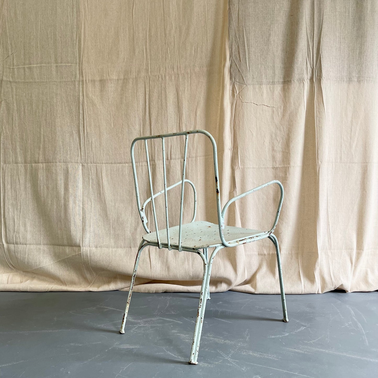 Antique Painted Iron Armchairs - #2195
