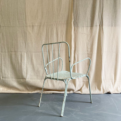 Antique Painted Iron Armchairs - #2195